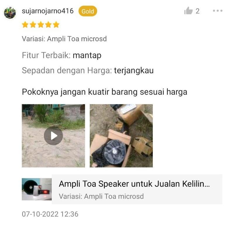 Ampli Toa Speaker untuk Jualan Keliling Bisa Bluetooth