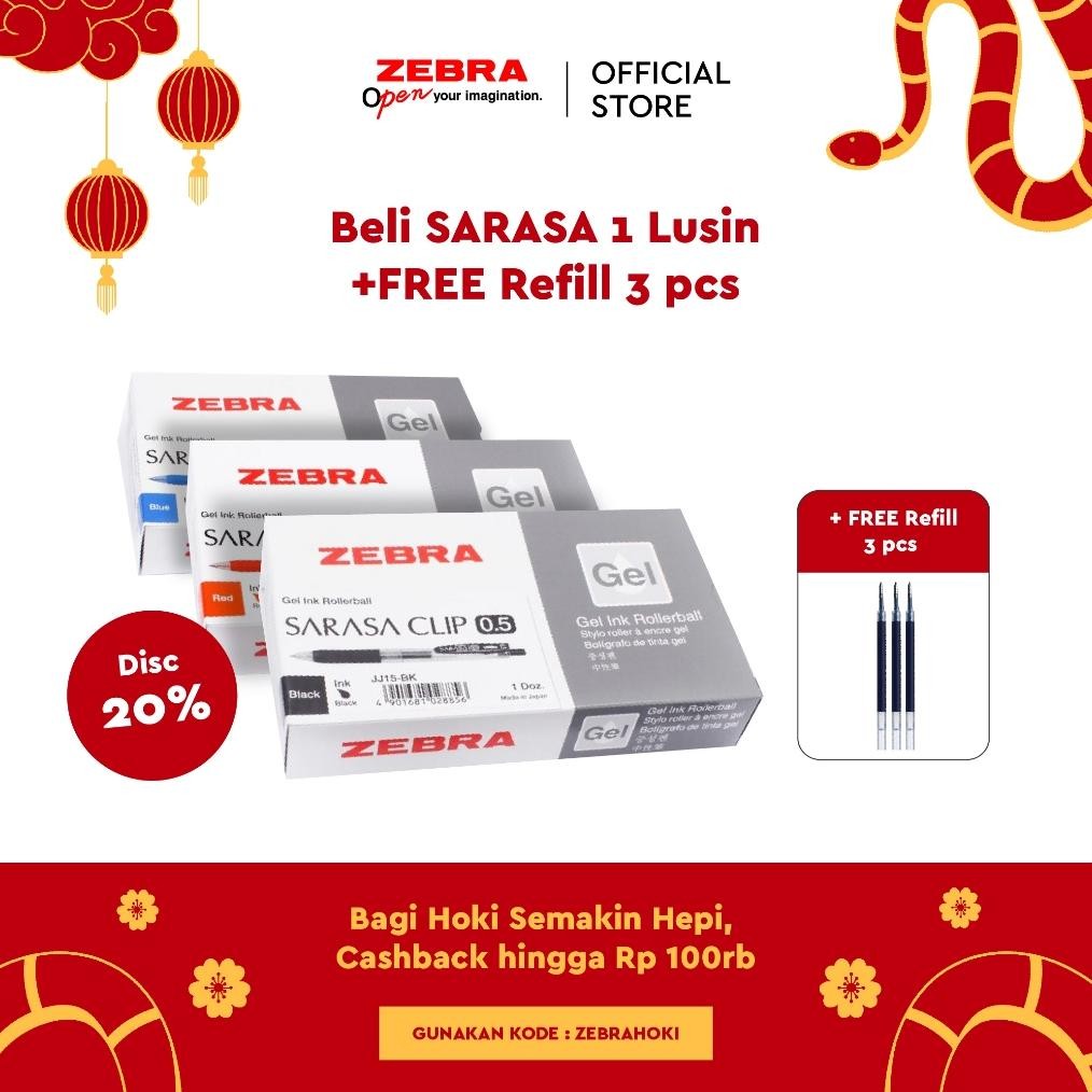 

ZE Sarasa Clip Pulpen Gel 12 Pcs 0.5-1mm Gel Pen Alat Tulis