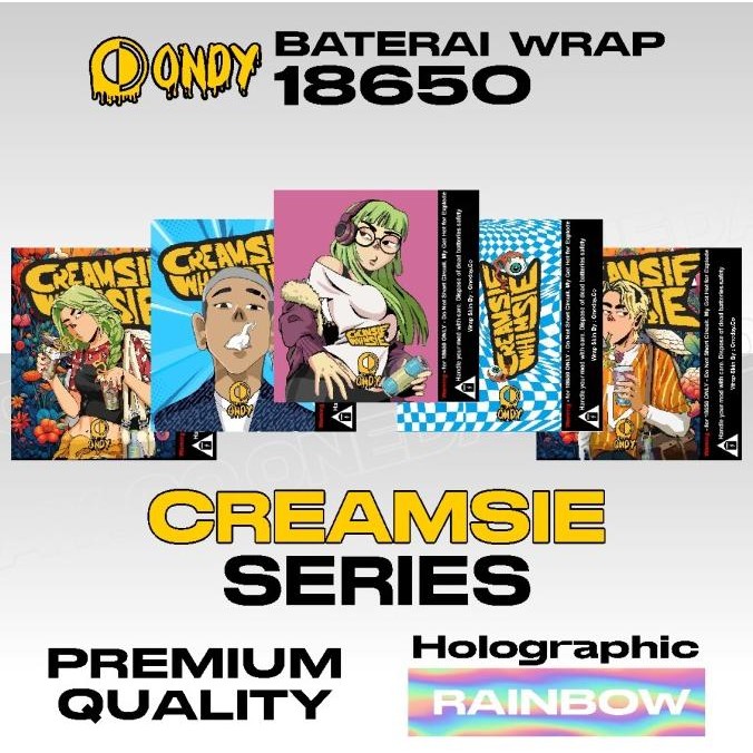Wrap Skin Pelindung Baterai 18650 Hologram Stiker Creamsie Whimsi ONDY nUg