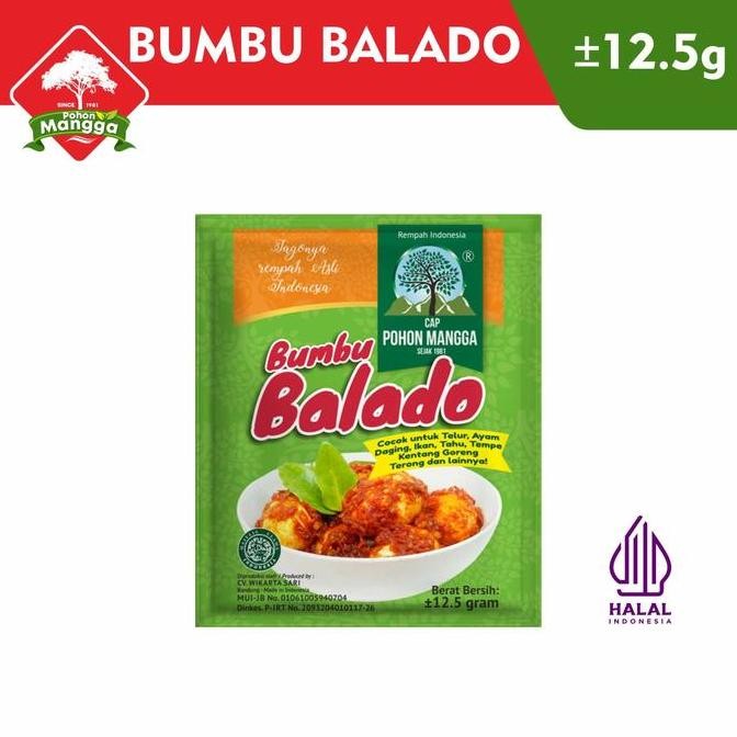 (1 Renceng/ 10 Sachet) Bumbu Balado Bubuk Cap Pohon Mangga 13gr nUg