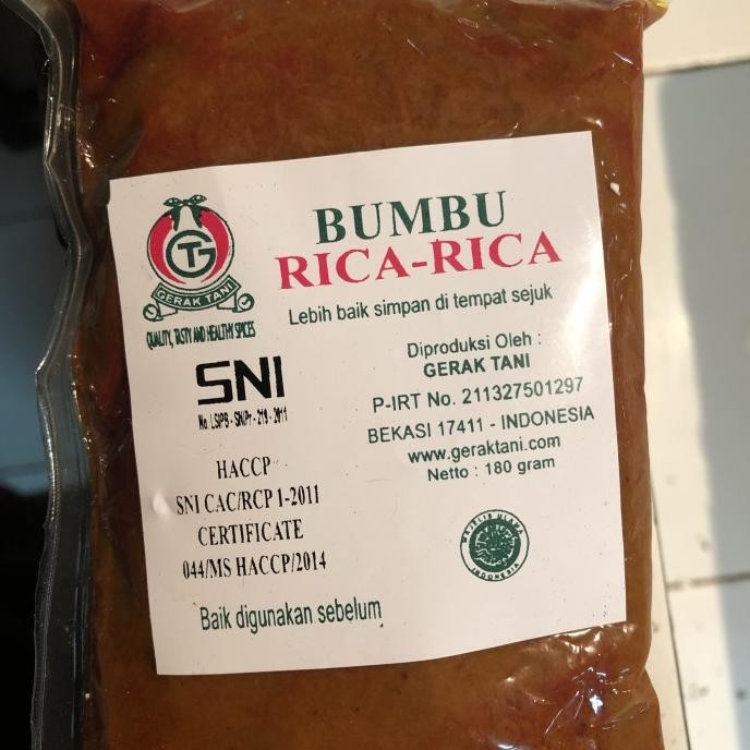 

Bumbu Gerak Tani Rica Rica 180gr nUg