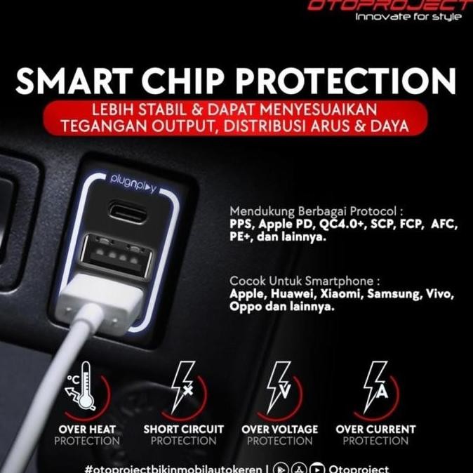 USB Fast Charging Otoproject Khusus Yaris Bakpao OEM Charger Mobil