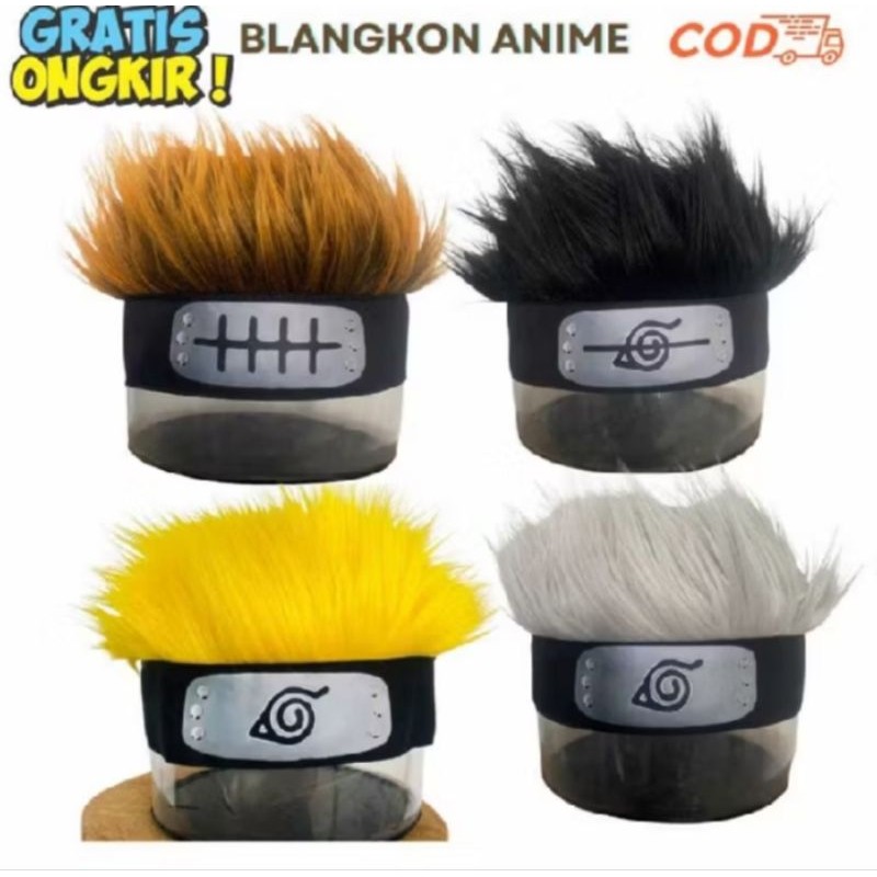 Topi rambut Naruto, Topi rambut palsu anak, topi rambut palsu dewasa, topi rambut anime Naruto, topi