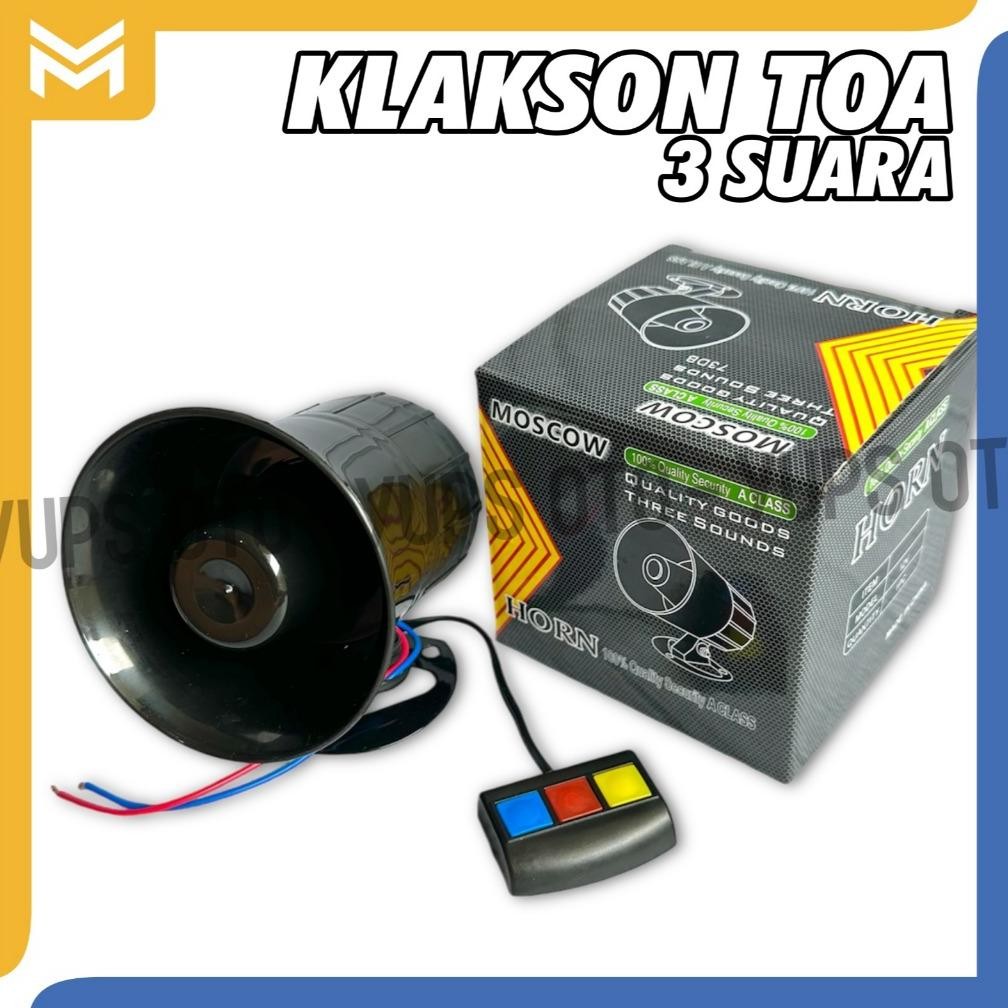 KLAKSON TOA 3 SUARA POLISI PATWAL SIRINE AMBULANCE 3 TOMBOL KLAKSON MOBIL MOTOR 12V KLAKSON MOTOR UN