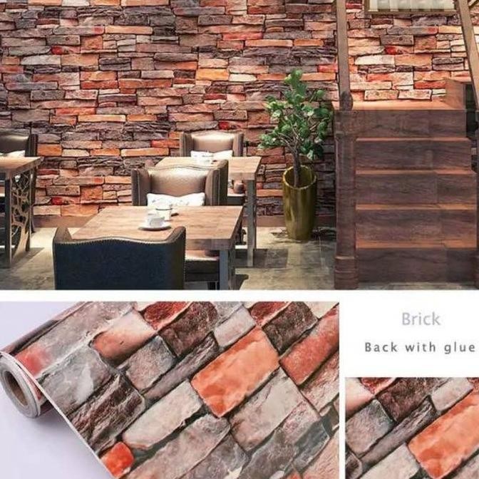 TERBARU WALLPAPER DINDING BATU ALAM COKLAT HITAM KOMBINASI WARNA 3D TERBARU