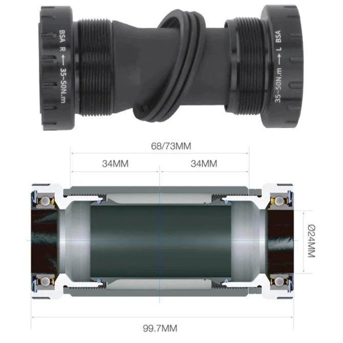 BB HT 2 Bottom Bracket Hollowtech 2 BB Sepeda Lipat MTB Roadbike murah