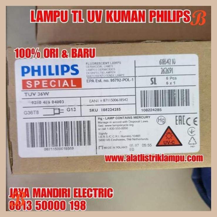 [JME] LAMPU TL UV STERIL PHILIPS 36 WATT 36W NEON BASMI VIRUS KUMAN BAKTERI
