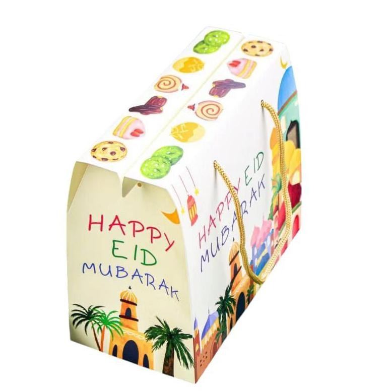 

10 Pcs Gable Box Hampers Idul Fitri Muat 3 Toples Jar 500-750 ml Hijau Tua Poly Gold uk 28x10x11 cm (tinggi total 16cm