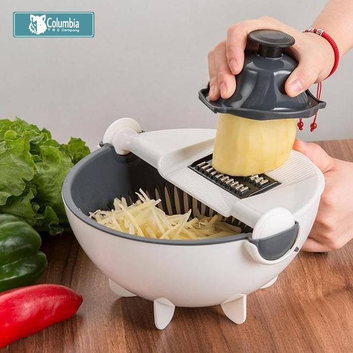 COLUMBIA Alat Parutan Multifungsi Serbaguna Keranjang Saringan Keranjang Buah & Sayuran/Alat Pemoton