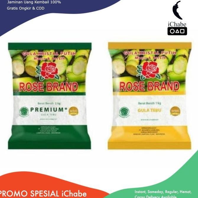 

(Bisa COD) Gula Pasir Premium & Gula Tebu RoseBrand 1KG Food Sugar nUg