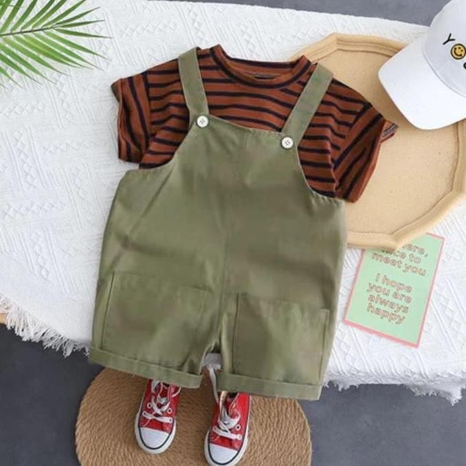 Geraigo- Setelan Baju Kodok Anak Laki-Laki Dan Perempuan Usia 6 Bulan - 5 Tahun Import Katun / Pakai