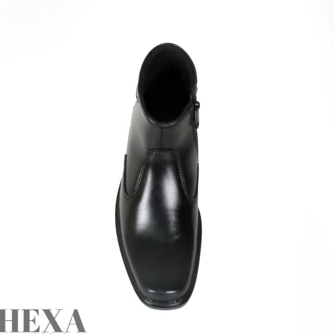 Sepatu Pria Pantofel Boots Semi Kulit Tinggi Kerja PDL TNI POLRI Hitam