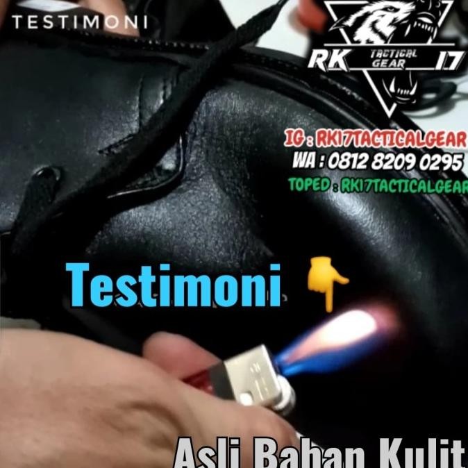 SEPATU PDH Dop Resleting Merk AR | PDH POLISI TNI Security  Kulit Asli