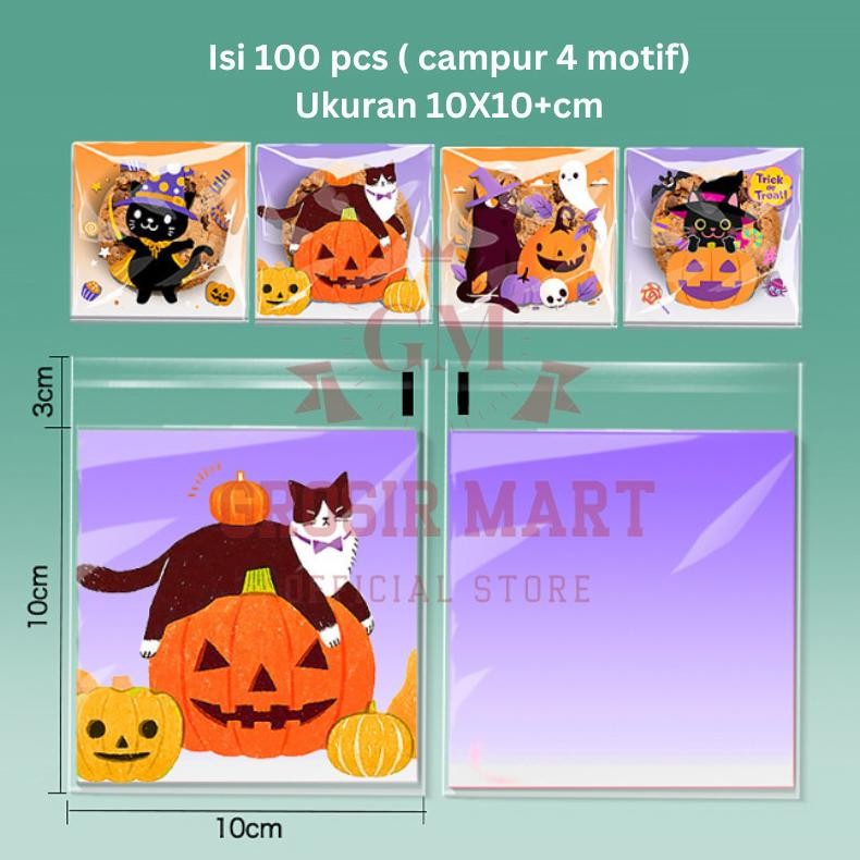 

ew-45 JPF-1015 Isi 100 Pcs Plastik Cookies OPP Kue Permen Snack Karakter Halloween 10 cm Kantong OPP Kemasan Kue Biskuit 10 cm Terlaris Murah