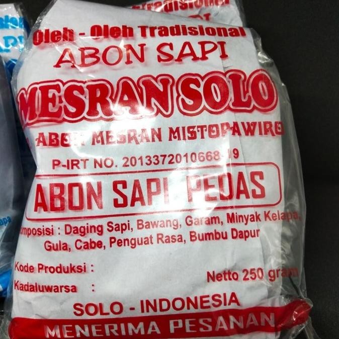Sale Abon Sapi Mesran Solo Mistopawiro 250 Gram