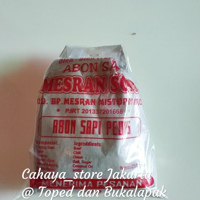 

Sale Abon Sapi Mesran Solo Original Pedas