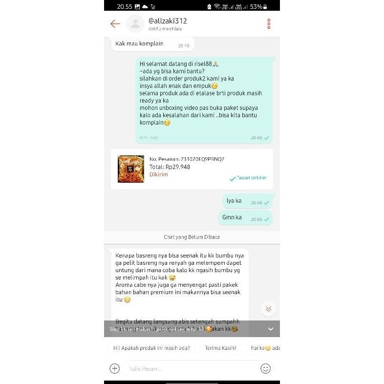 

HJ BASRENG VIRAL SUPER&EXTRA PEDAS DAUN JERUK ISI 1KG BUMBU PREMIUM BERLIMPAH