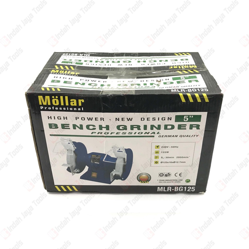 MOLLAR MLR-BG125 Mesin Gerinda Duduk 5 Inch - Bench Grinder 125 Watt High Power