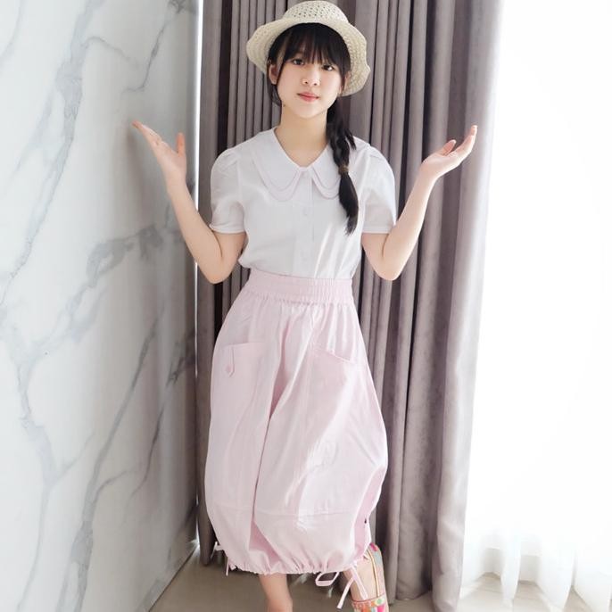 Queenkids - Sharoon Oneset - Setelan Atasan Rok Midi Anak Perempuan ZS