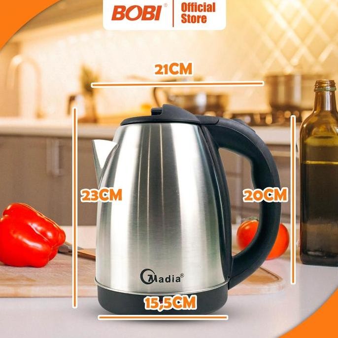 SALE TEKO LISTRIK KETTLE PEMANAS AIR PANAS STAINLESS 2 LITER ELECTRIC ELEKTRIK TERMOS KABEL WADAH