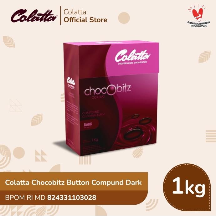 

Colatta Chocobitz Button Compound Chocolate Dark - Coklat Batang 1Kg liquid