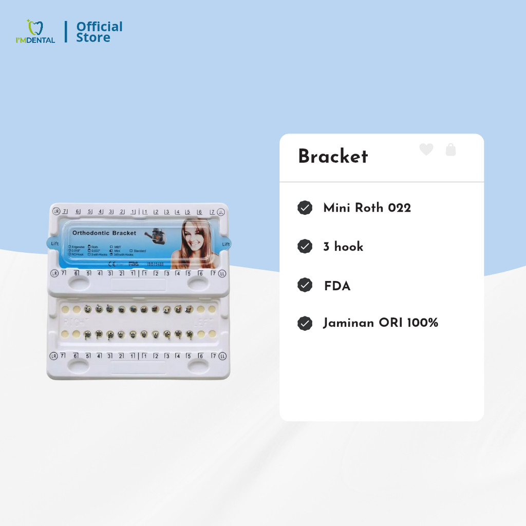 Bracket Behel Gigi Mini Roth 022 3hook FDA Perawatan Ori Dokter Orthodontic Dental 1pack