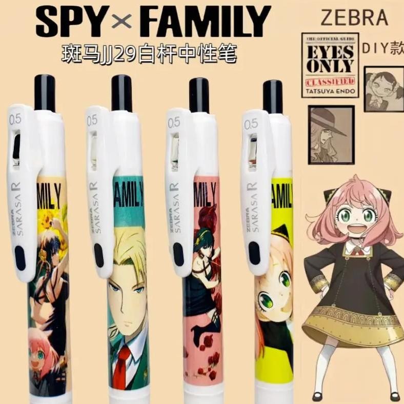

5Pc SpyFamily Anime Anya Forger Cosplay Diy Sticker Style Roller Ball Pen Students Press 0.5