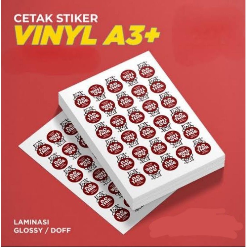 

Cetak Sticker Vinyl tahan air Die Cut. Tinggal kelupas