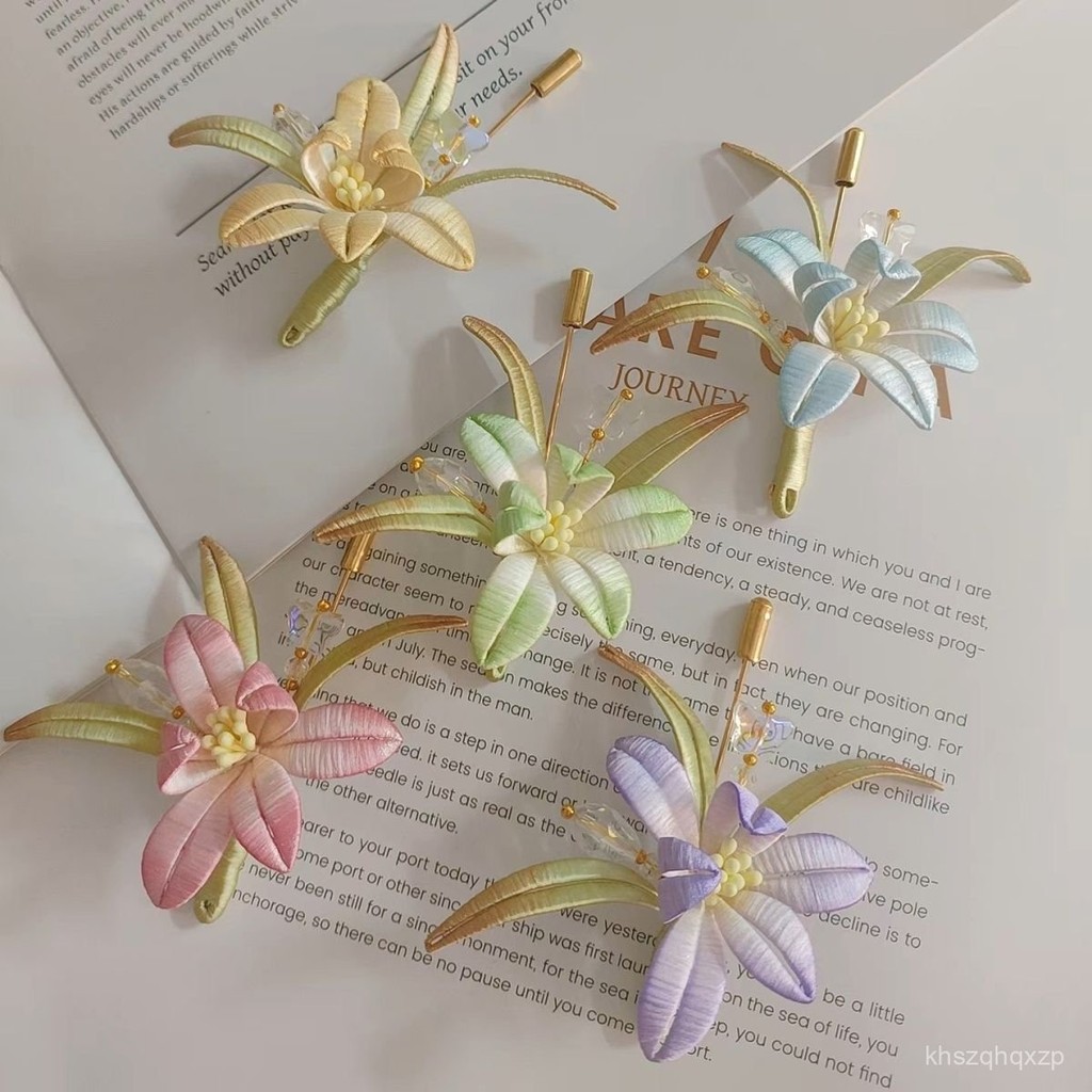 Brooch Hanfu Anggrek Wanita Terbaru/Aksesori Qipao Gaya Kuno