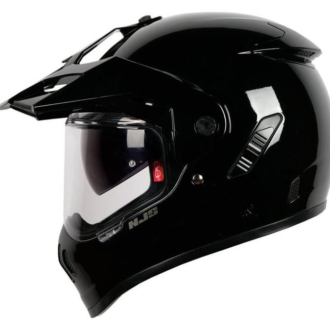 Helm NJS S-Cross Solid Full Face Supermoto Motorcycle Helmet LAT