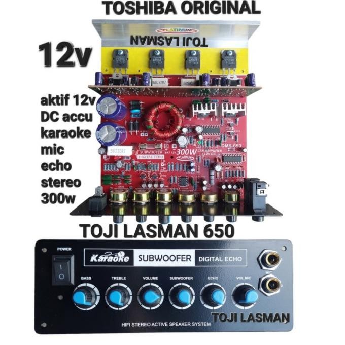 Terbaru 12v DC KIT AKTIF MOBIL CAR KARAOKE MIC ECHO ACCU AKI SUBW 650 SUBWOFER tojil4 Juara