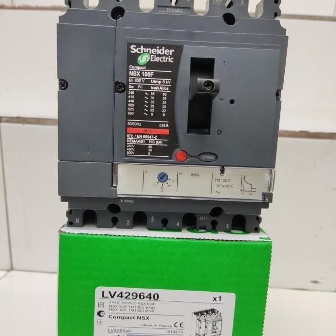Mccb Circuit Breaker Nsx100F 4P 100A Nsx 100 F 4P 100A Tm100D Co