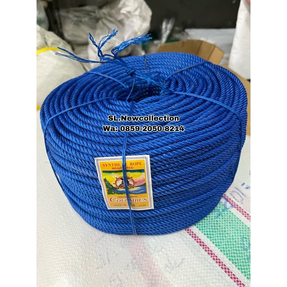 

Tali Kapal / Tambang 6 mm Merk COLUMBUS Warna / Harga 1 Rol Murah