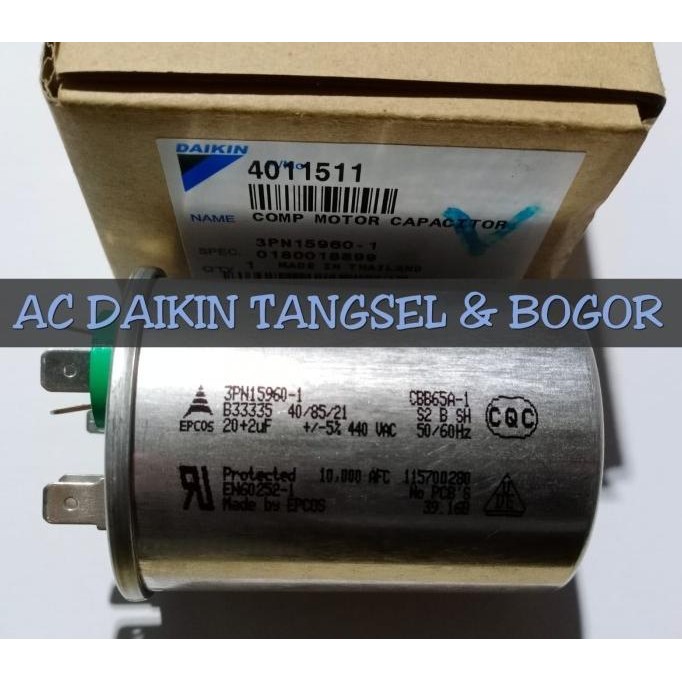 Capacitor Kapasitor Ac Daikin 1/2Pk 3/4Pk Ftne15Mv14 Ftne20 20+2Uf Ori New Stok