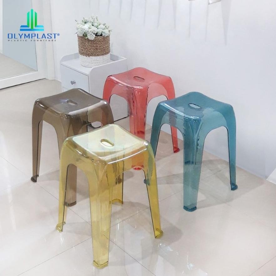KURSI BASO BENING OLYMPLAST TRANSPARANT CRYSTAL STOOL / KURSI CAFE UNIK