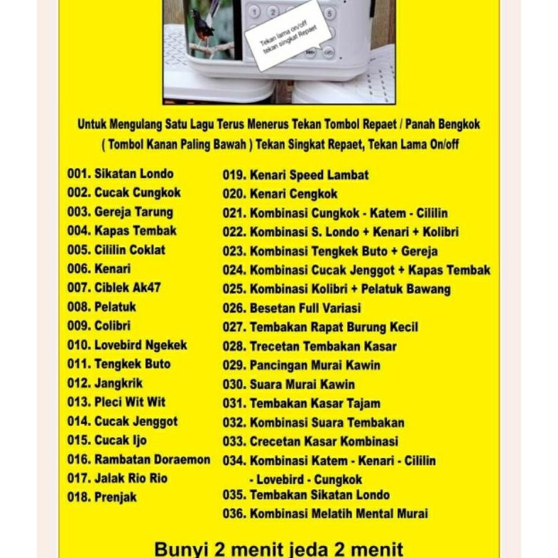 JH8 Masteran Burung MP3 JAWARA digital burung juara