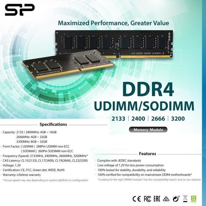 Ddr4 Silicon Power 3200 Mhz Sodimm Ram Laptop Notebook 32Gb New Stok