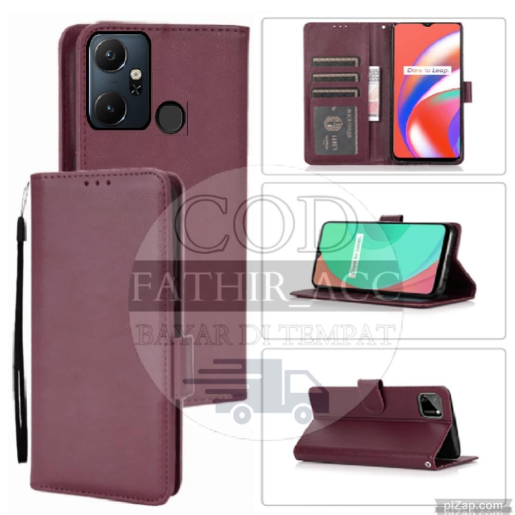 CASE DOMPET HP INFINIX SMART 6 PLUS HARDCASE DOMPET WALLET CASE KULIT CASING DOMPET SARUNG HP