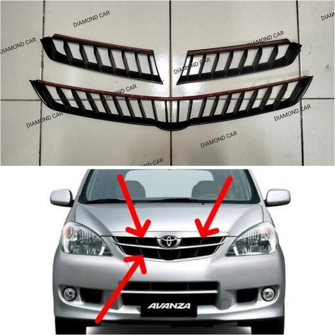LIST GRILL DEPAN MODEL CAMRY HITAM AVANZA/XENIA LAMA 2005-2011. 2904T
