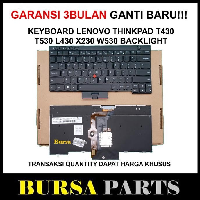 Keyboard Lenovo Thinkpad T430 T530 L430 X230 W530 Backlight New Stok