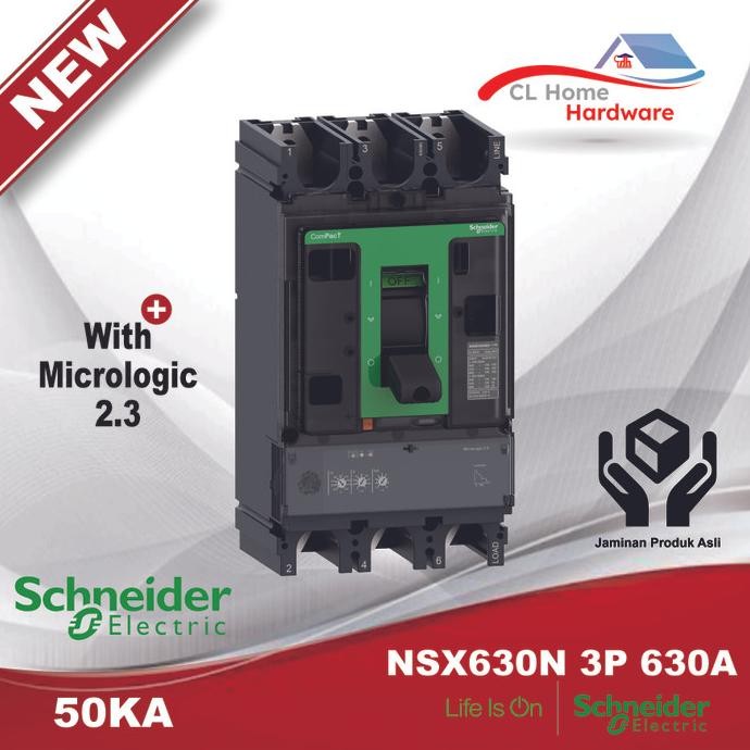Mccb Schneider 3P 630A Nsx630N C63N32D630 3 Phase 630 Ampere 50Ka New New Stok