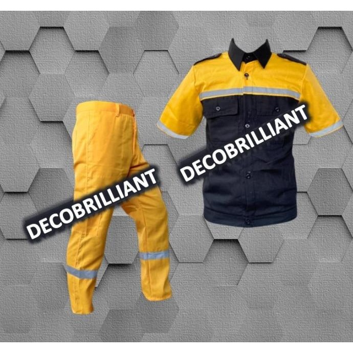 Wearpack Setelan Kemeja Kerja Safety Kombinasi Lengan Pendek