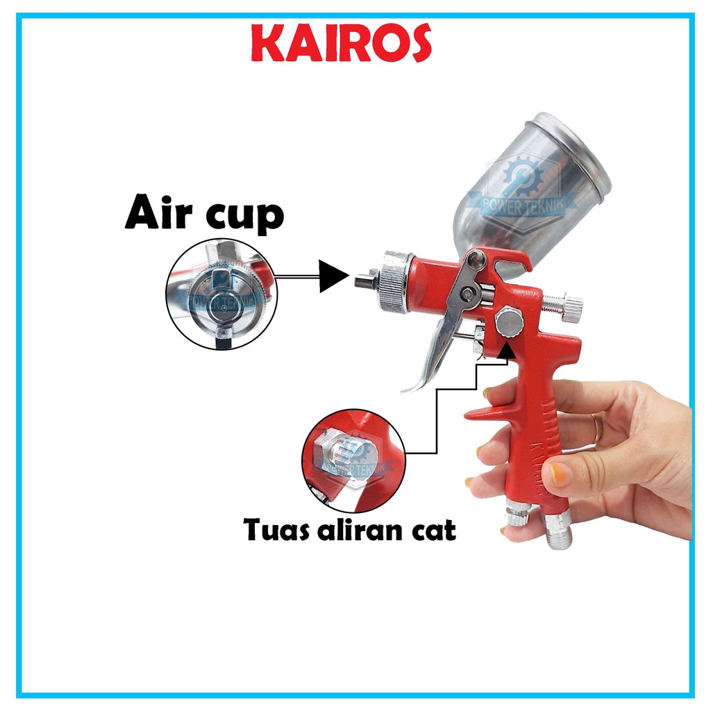 KAIROS Spray Gun K 3 Alat Semprotan Cat Kompresor Angin / Spray Gun Mini K3