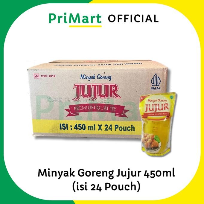 

Minyak Goreng Sawit Jujur 450ml dus / karton isi 24 pouch