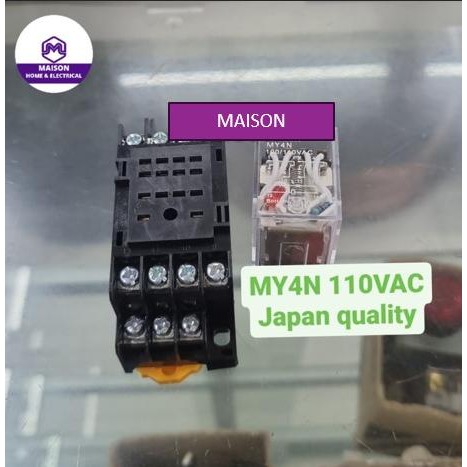 Relay My4N 110Vac + Socket / My4N 110V Ac New Stok