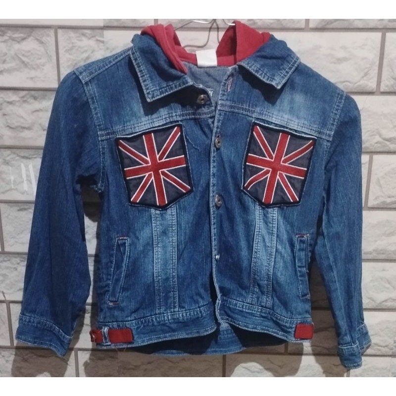 Preloved Jaket Jeans Hodie Anak Laki - Laki Little M