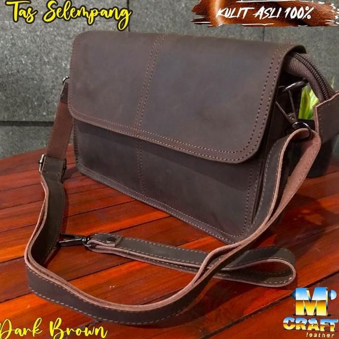 Tas Selempang Wanita Kulit Sapi Crazy Horse / Handbag Pria Crazy Horse Slingbag