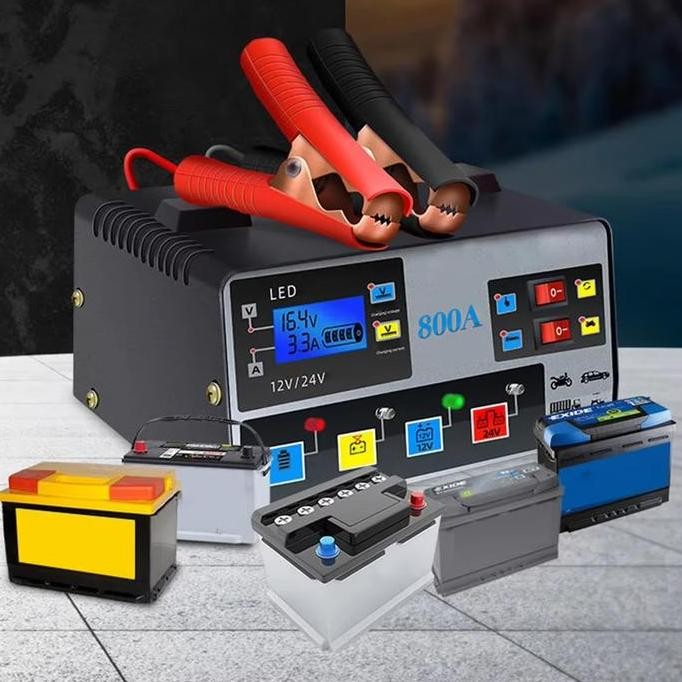 Charger Aki Otomatis Smart Intelligent 12v24v 400W 800AH Auto Repair Mobil Pengisi Daya Kendaraan Pe