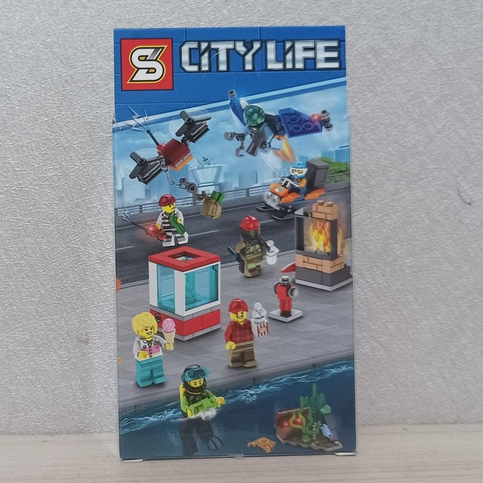 Brick Block SY 6956 Minifigure Seri City Life Set @8 SY6956