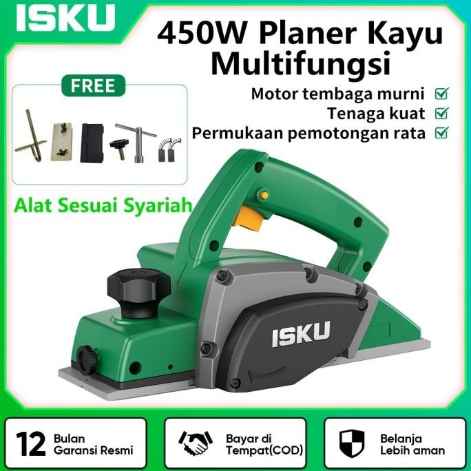 Isku Planer Listrik 450W Mesin Serut Kayu Modern Cocok Untuk Memoles Dan Memotong Kayu Mesin Ketam K